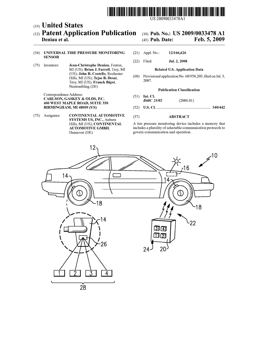 UNIVERSAL TIRE PRESSURE MONITORING SENSOR - diagram, schematic, and image 01