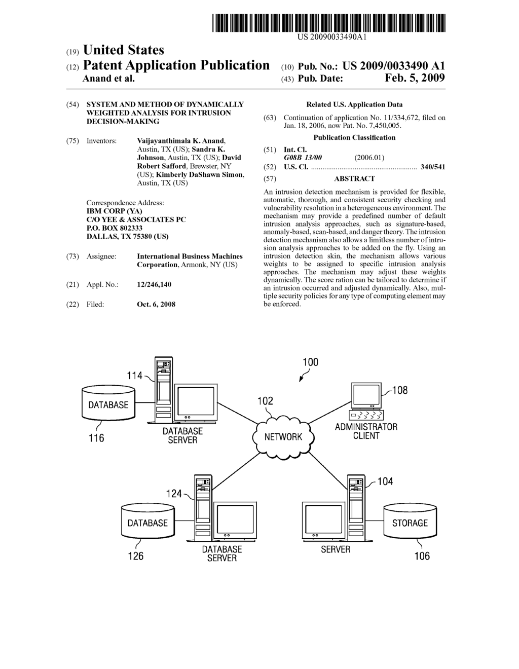 System and Method of Dynamically Weighted Analysis for Intrusion Decision-Making - diagram, schematic, and image 01