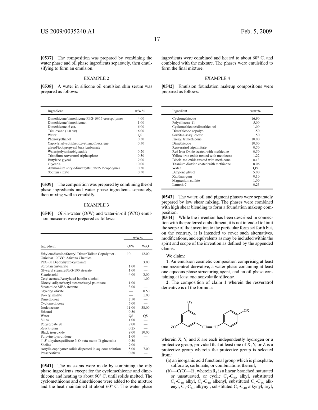 Aqueous Based Cosmetic Compositions Containing Resveratrol Derivatives And An Aqueous Phase Structuring Agent - diagram, schematic, and image 18