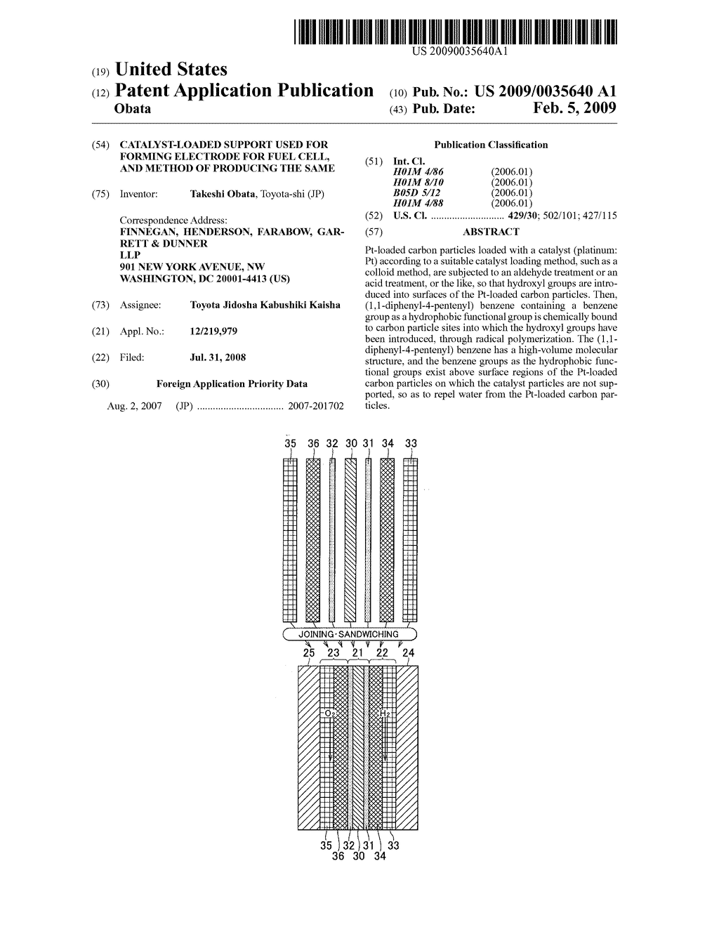 Catalyst-loaded support used for forming electrode for fuel cell, and method of producing the same - diagram, schematic, and image 01