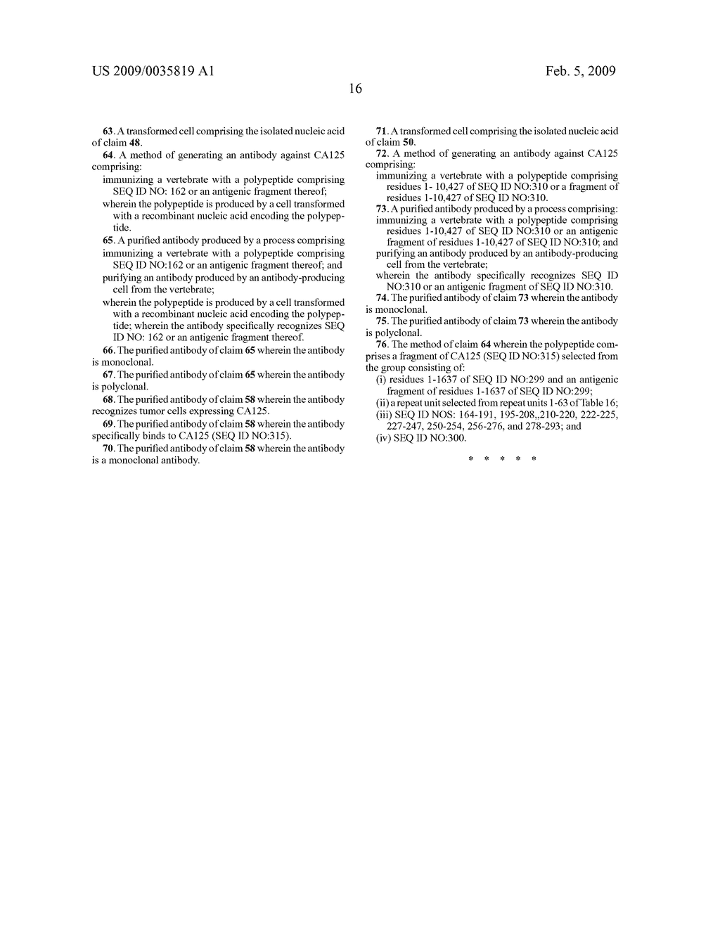 CA125 gene and its use for diagnostic and therapeutic interventions - diagram, schematic, and image 37