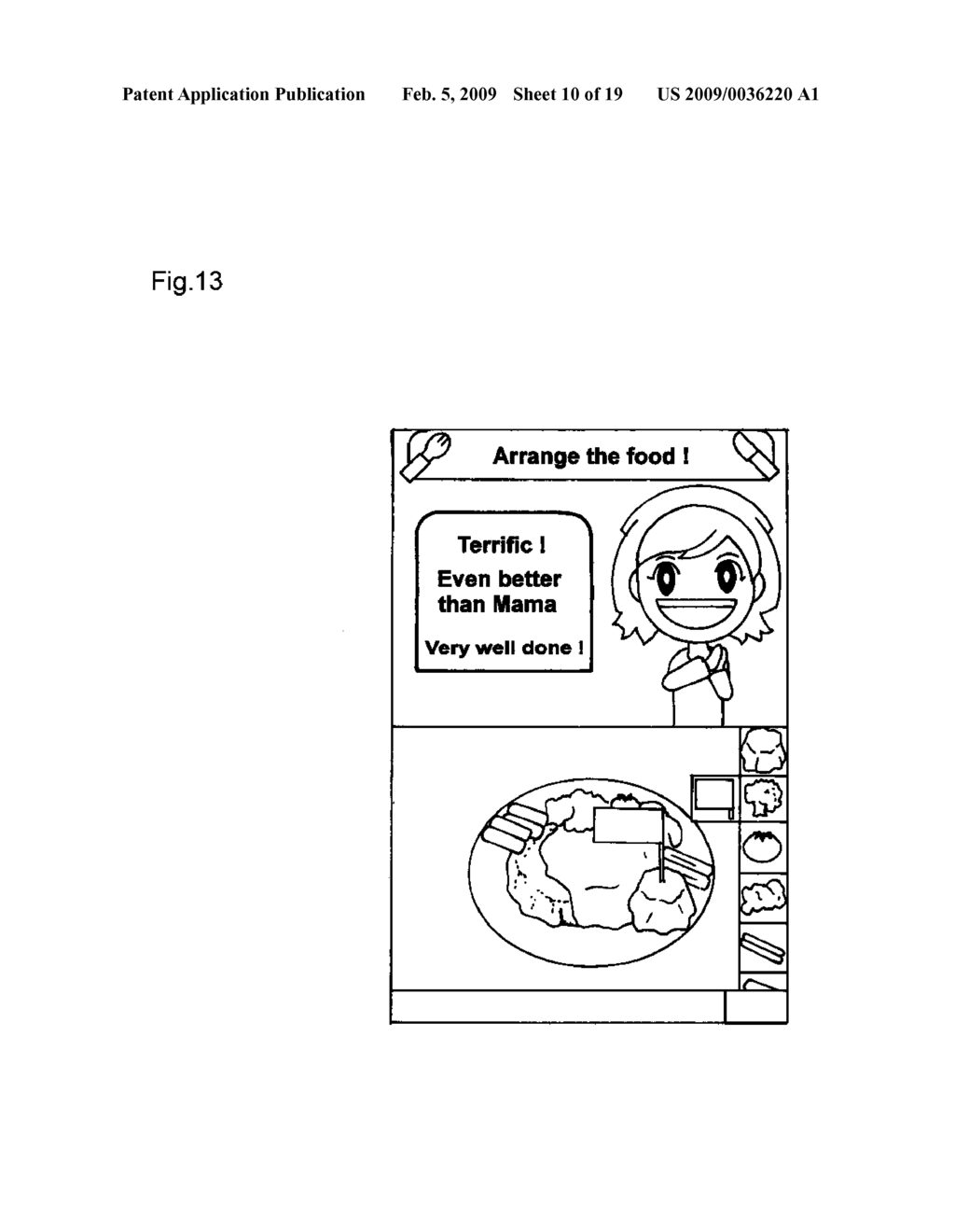 COOKING GAME PROGRAM, RECORDING MEDIUM WITH THE PROGRAM RECORDED THEREON, AND GAME DEVICE - diagram, schematic, and image 11