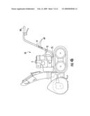 Heated handle apparatuses and methods using power equipment exhaust diagram and image