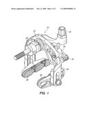 Cam activated bicycle wheel brake diagram and image