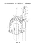 Cam activated bicycle wheel brake diagram and image