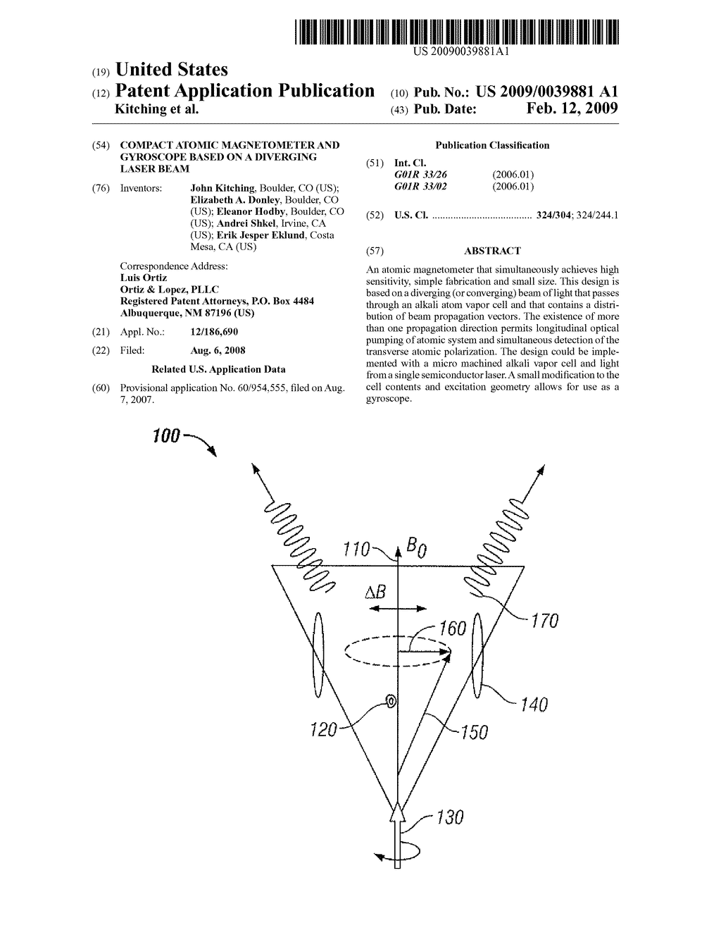 COMPACT ATOMIC MAGNETOMETER AND GYROSCOPE BASED ON A DIVERGING LASER BEAM - diagram, schematic, and image 01