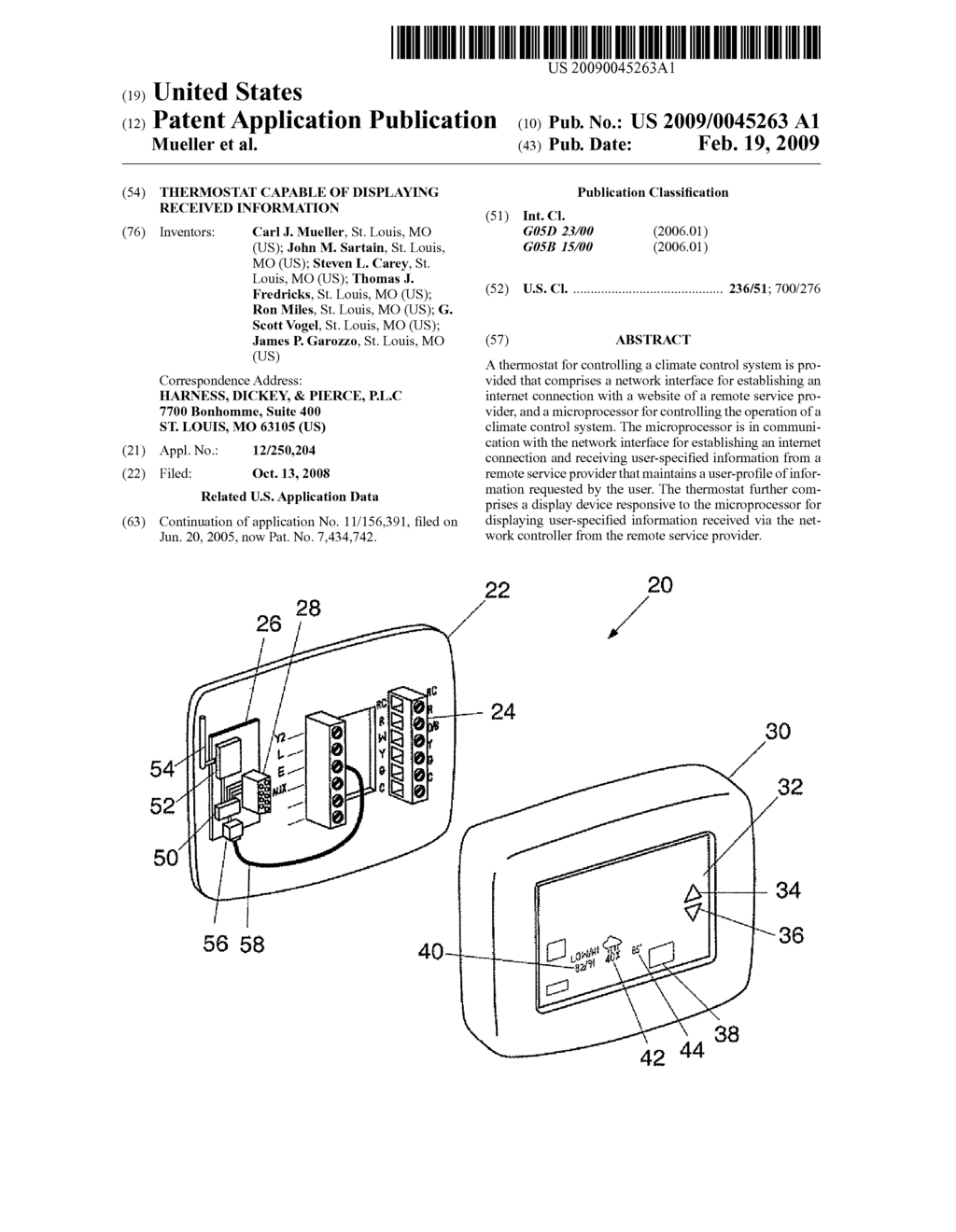 THERMOSTAT CAPABLE OF DISPLAYING RECEIVED INFORMATION - diagram, schematic, and image 01