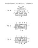 MEMBER FOR SEMICONDUCTOR LIGHT EMITTING DEVICE AND METHOD FOR MANUFACTURING SUCH MEMBER, AND SEMICONDUCTOR LIGHT EMITTING DEVICE USING SUCH MEMBER diagram and image