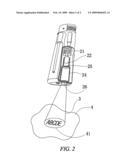 Disposable gas lighter with advertising flashlight diagram and image