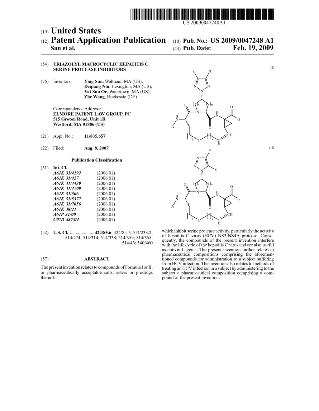 TRIAZOLYL MACROCYCLIC HEPATITIS C SERINE PROTEASE INHIBITORS - diagram, schematic, and image 01