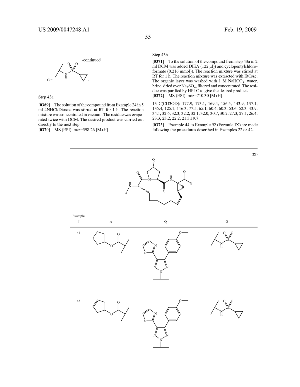 TRIAZOLYL MACROCYCLIC HEPATITIS C SERINE PROTEASE INHIBITORS - diagram, schematic, and image 56