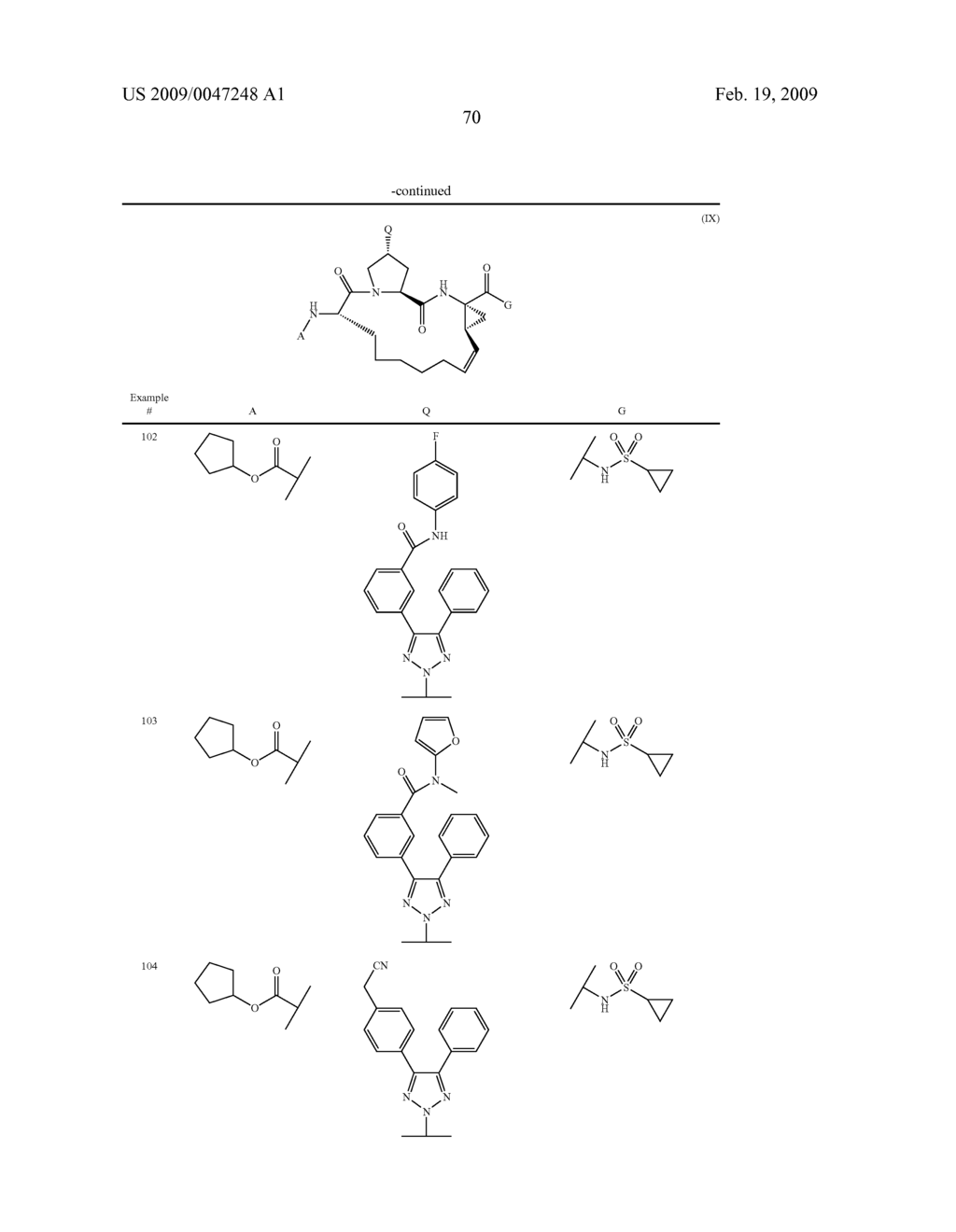 TRIAZOLYL MACROCYCLIC HEPATITIS C SERINE PROTEASE INHIBITORS - diagram, schematic, and image 71