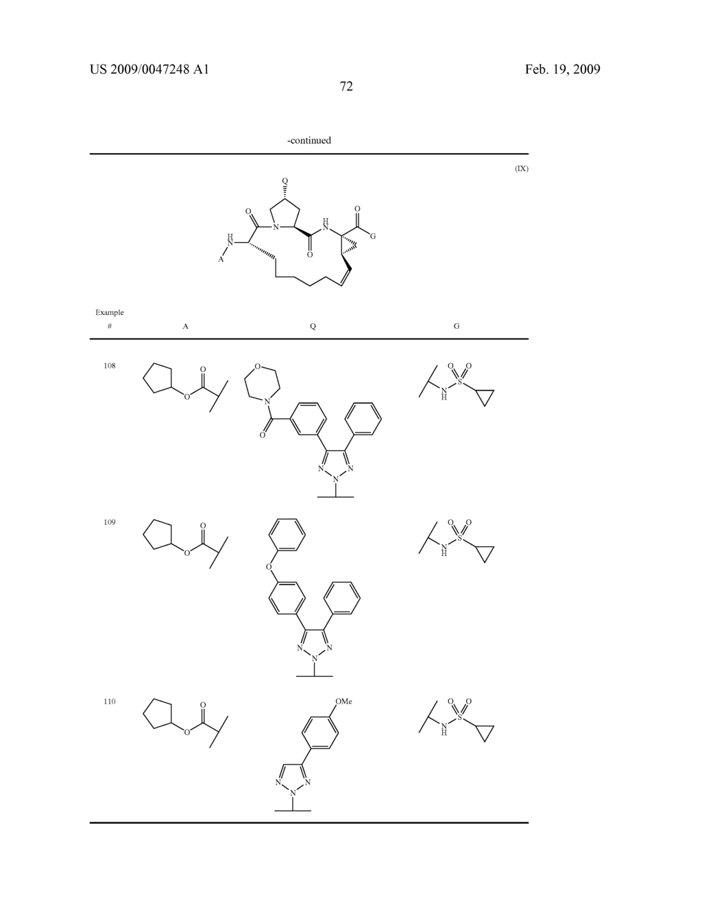 TRIAZOLYL MACROCYCLIC HEPATITIS C SERINE PROTEASE INHIBITORS - diagram, schematic, and image 73