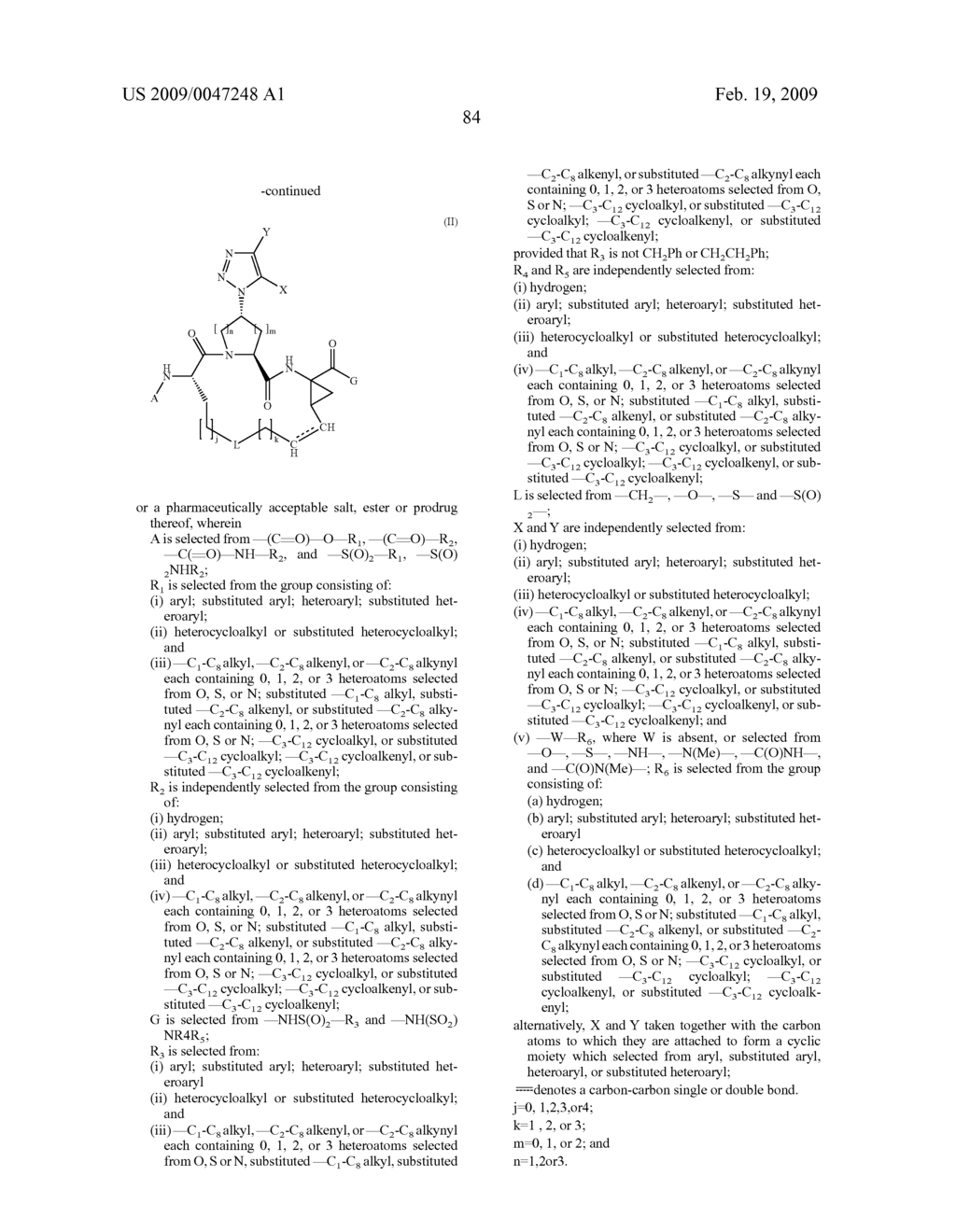 TRIAZOLYL MACROCYCLIC HEPATITIS C SERINE PROTEASE INHIBITORS - diagram, schematic, and image 85