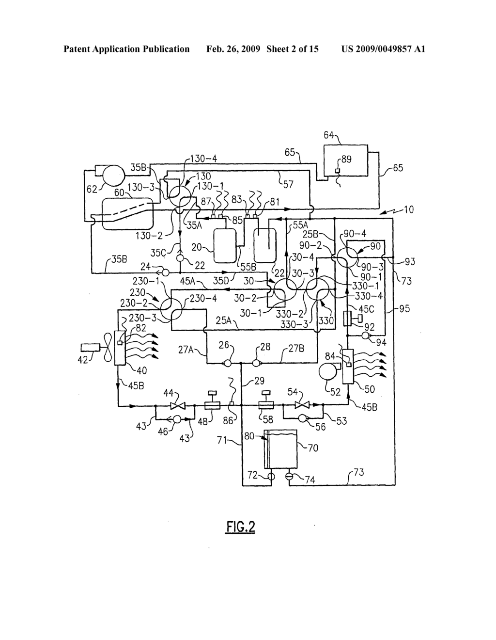 HEAT PUMP SYSTEM HAVING AUXILIARY WATER HEATING AND HEAT EXCHANGER BYPASS - diagram, schematic, and image 03