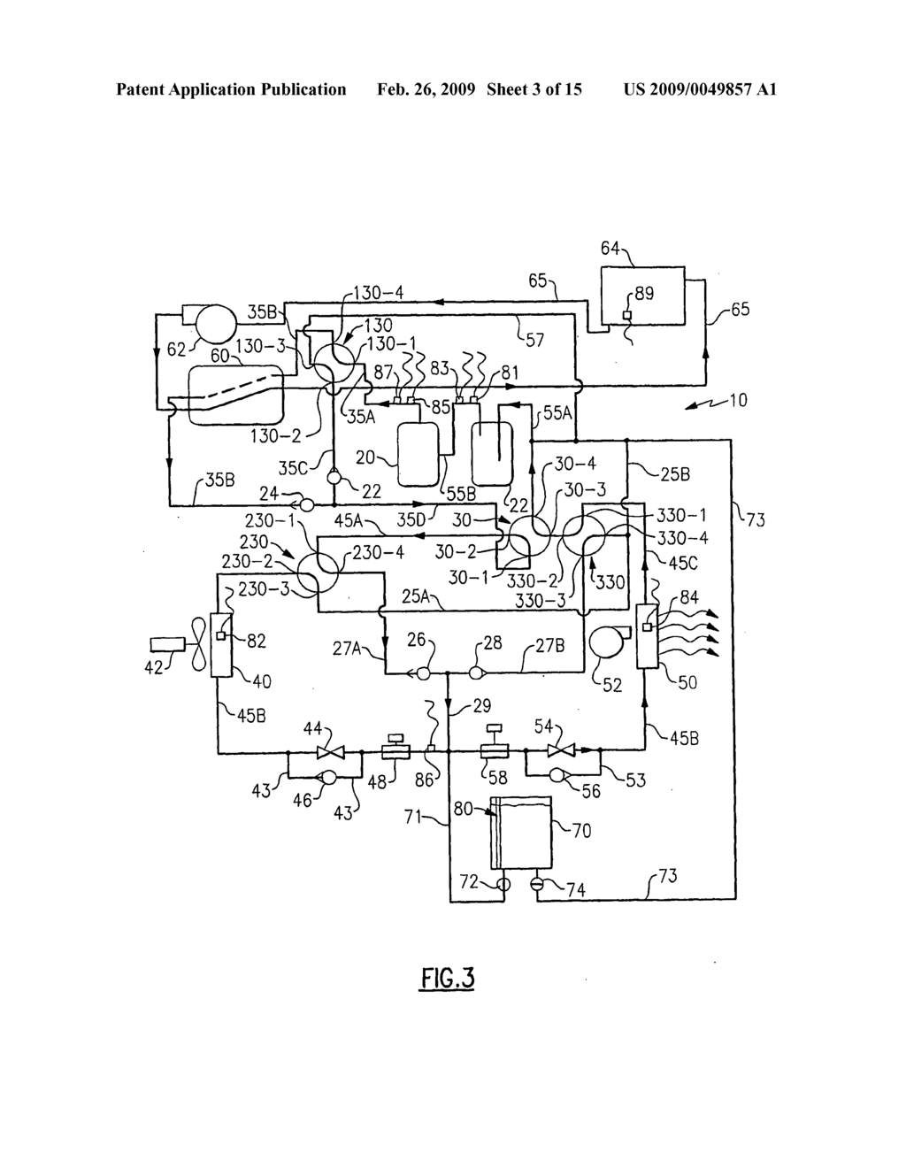 HEAT PUMP SYSTEM HAVING AUXILIARY WATER HEATING AND HEAT EXCHANGER BYPASS - diagram, schematic, and image 04