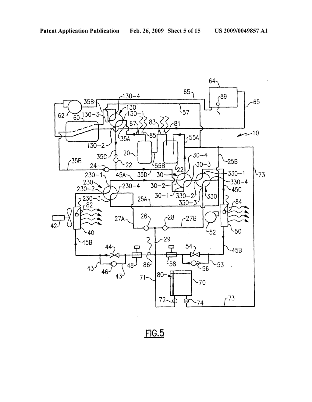 HEAT PUMP SYSTEM HAVING AUXILIARY WATER HEATING AND HEAT EXCHANGER BYPASS - diagram, schematic, and image 06