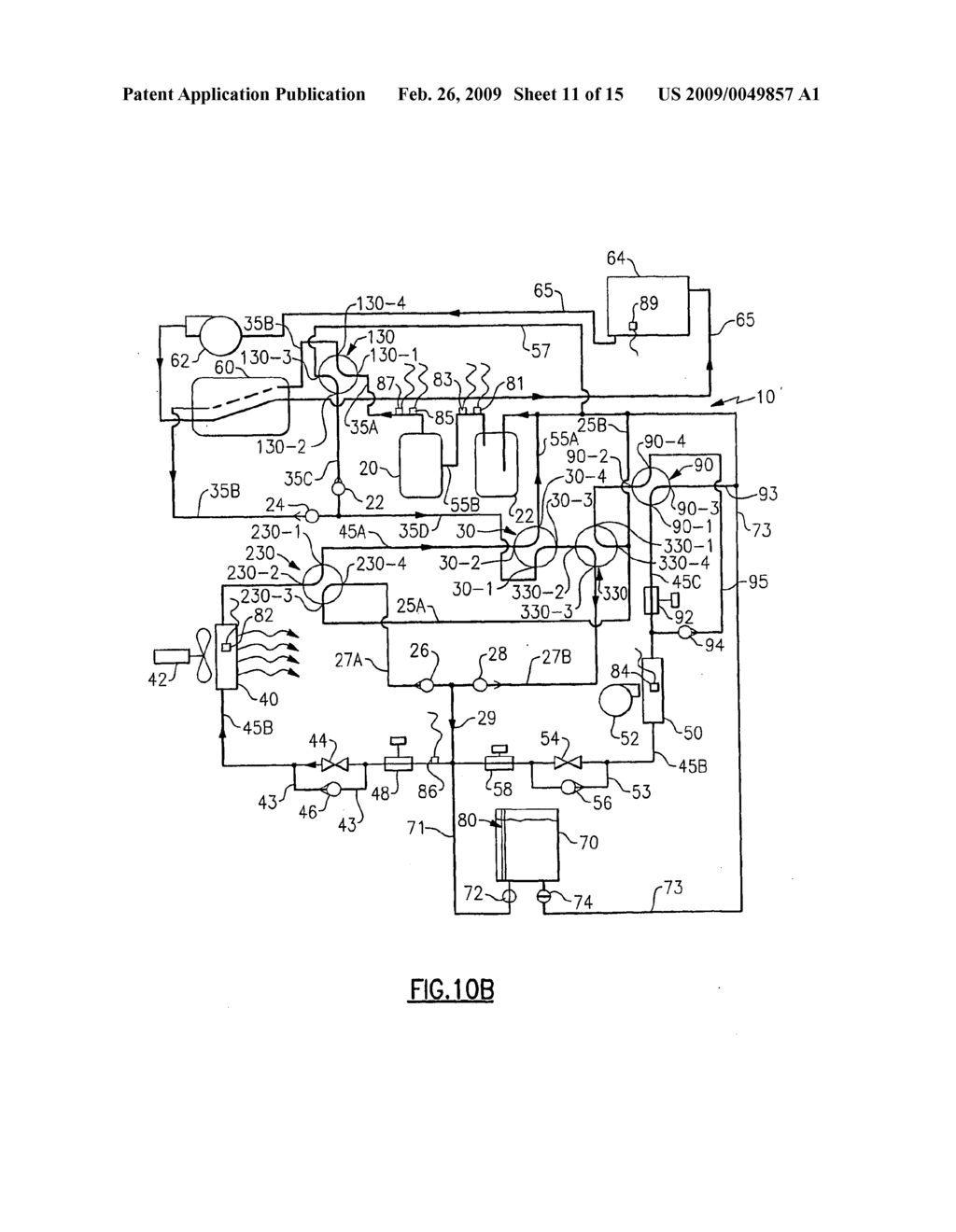 HEAT PUMP SYSTEM HAVING AUXILIARY WATER HEATING AND HEAT EXCHANGER BYPASS - diagram, schematic, and image 12