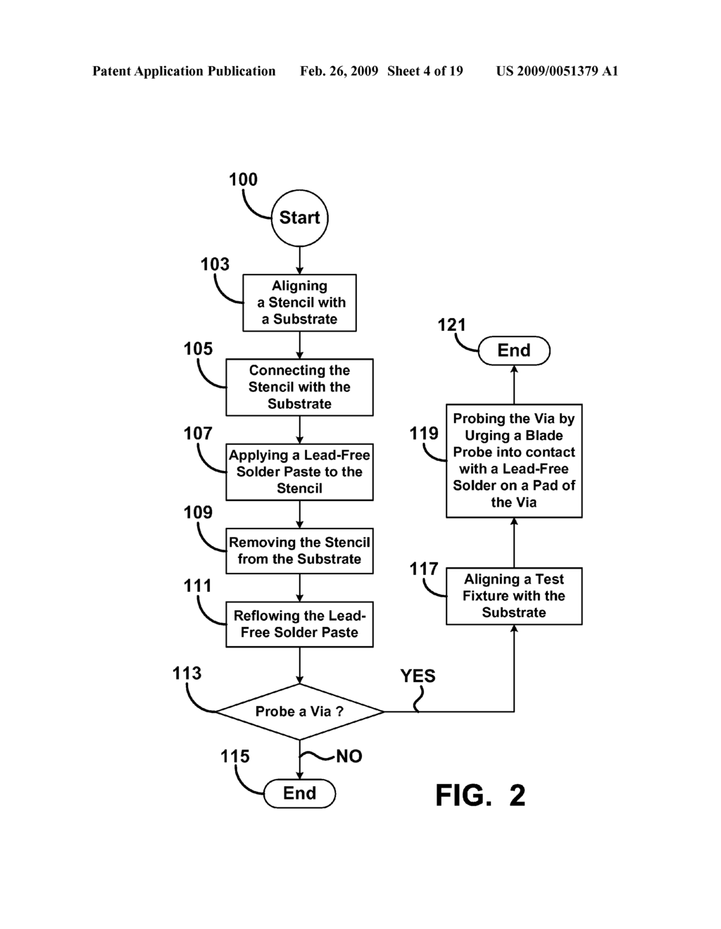 METHOD OF TREATING AND PROBING A VIA - diagram, schematic, and image 05