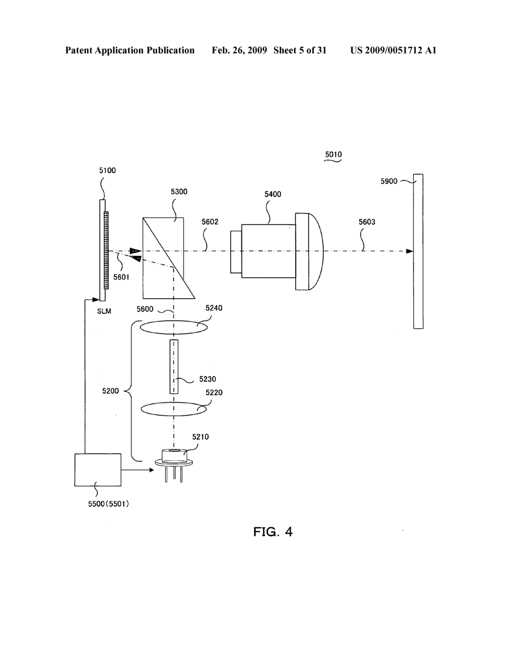 Projection apparatus using variable light source - diagram, schematic, and image 06