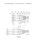 Large aperture imaging optical system diagram and image