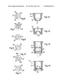 PACKAGING AND APPLICATOR DEVICE INCLUDING A WIPER MEMBER PROVIDED WITH AT LEAST ONE NON-RADIAL SLOT diagram and image