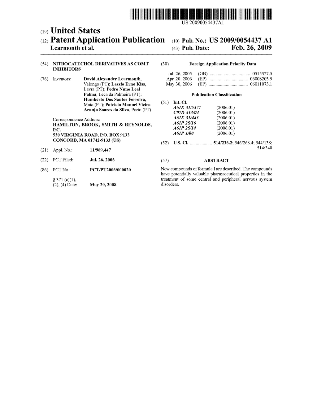 Nitrocatechol Derivatives as Comt Inhibitors - diagram, schematic, and image 01