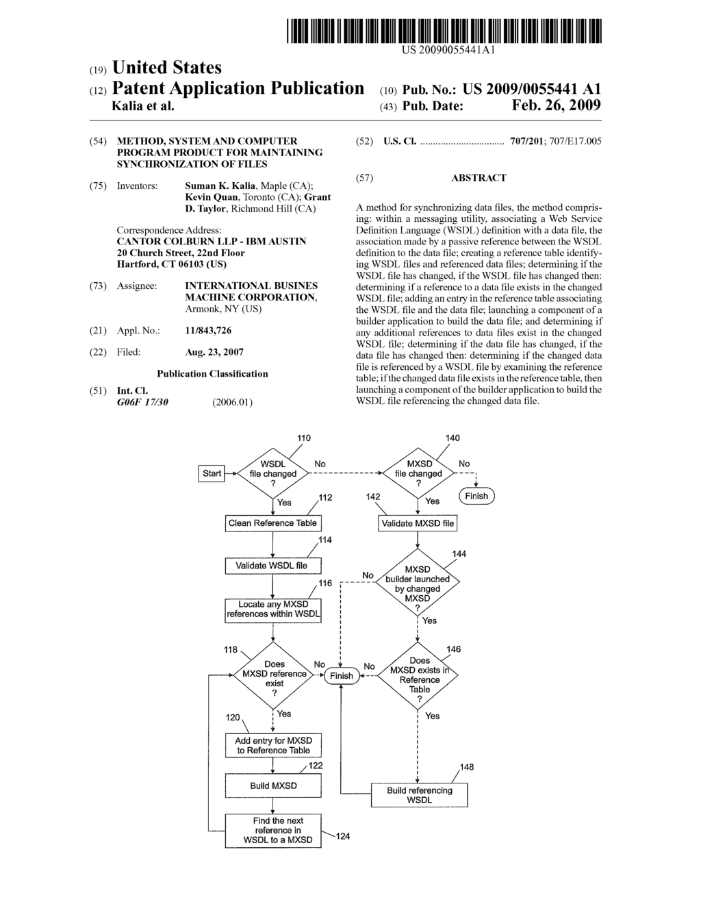 Method, System and Computer Program Product for Maintaining Synchronization of Files - diagram, schematic, and image 01