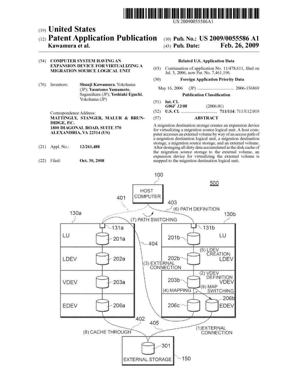 COMPUTER SYSTEM HAVING AN EXPANSION DEVICE FOR VIRTUALIZING A MIGRATION SOURCE LOGICAL UNIT - diagram, schematic, and image 01