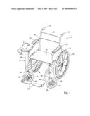 Hand-driven wheelchair diagram and image