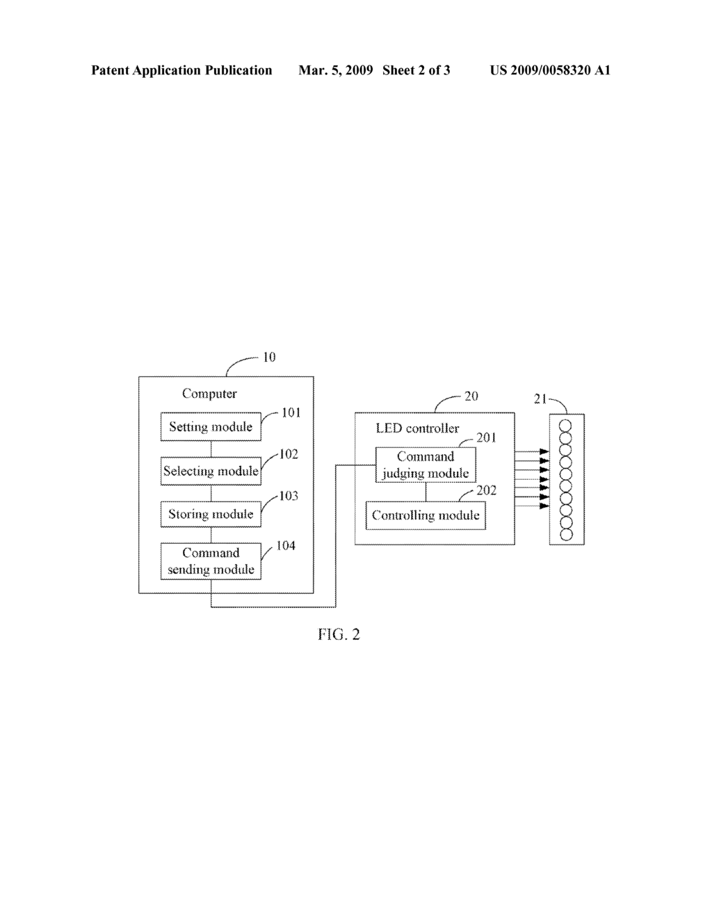 SYSTEM AND METHOD FOR CONTROLLING LIGHTING PATTERNS OF AN LED - diagram, schematic, and image 03