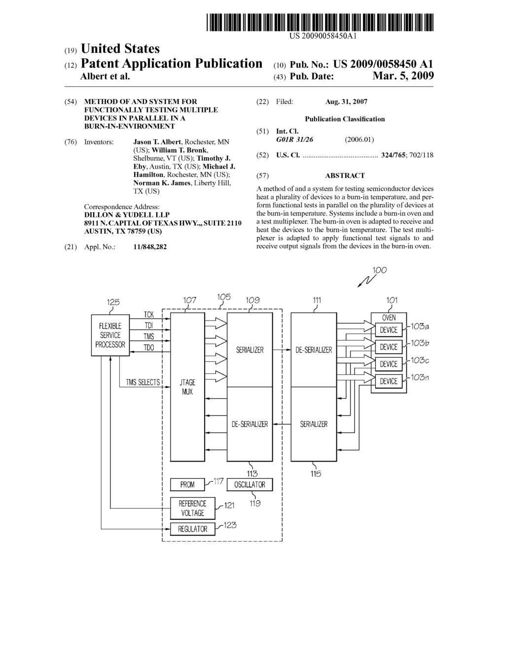 METHOD OF AND SYSTEM FOR FUNCTIONALLY TESTING MULTIPLE DEVICES IN PARALLEL IN A BURN-IN-ENVIRONMENT - diagram, schematic, and image 01