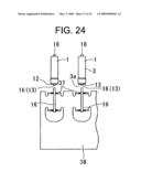 METHOD OF FABRICATING HERMETIC TERMINAL AND HERMETIC TERMINAL, METHOD OF FABRICATING PIEZOELECTRIC OSCILLATOR AND PIEZOELECTRIC OSCILLATOR, OSCILLATOR, ELECTRONIC APPLIANCE, AND RADIO CLOCK diagram and image