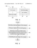 Scanning method for scanning device communicating with computer diagram and image