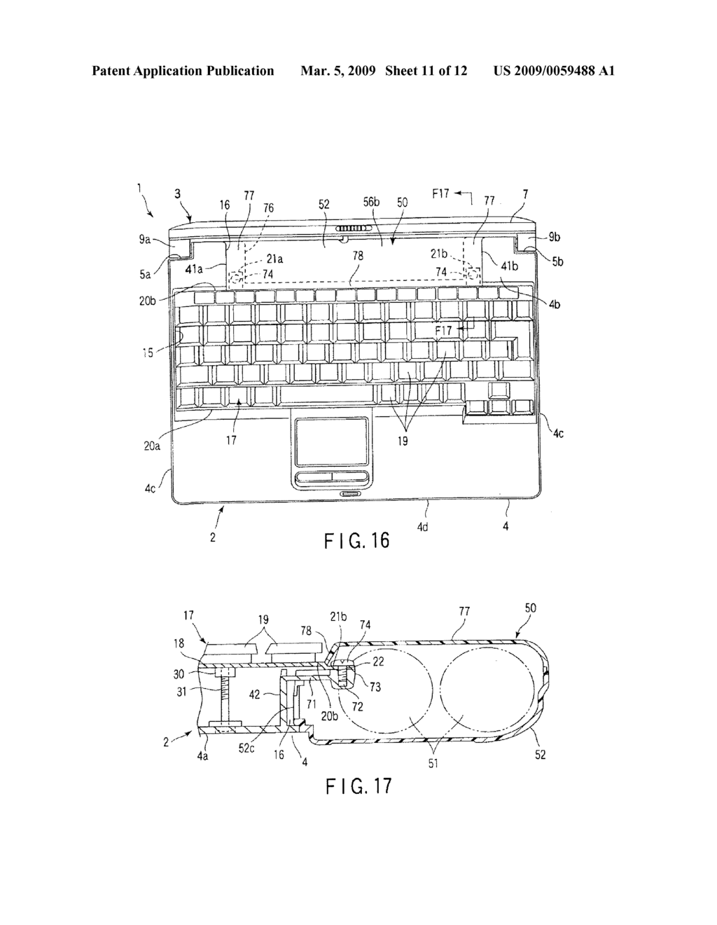 ELECTRONIC APPARATUS HAVING BATTERY RECEPTACLE AT THE REAR OF KEYBOARD - diagram, schematic, and image 12
