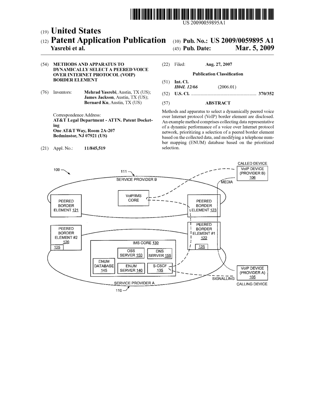 METHODS AND APPARATUS TO DYNAMICALLY SELECT A PEERED VOICE OVER INTERNET PROTOCOL (VOIP) BORDER ELEMENT - diagram, schematic, and image 01