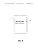 Cellular telephone with mirror display diagram and image