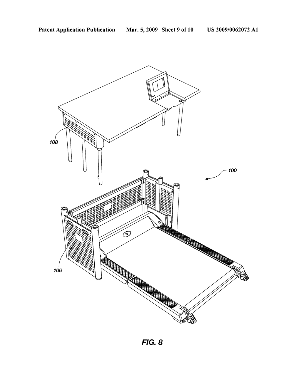 MID-DECK HINGED FOLDABLE TREADMILL DECK - diagram, schematic, and image 10