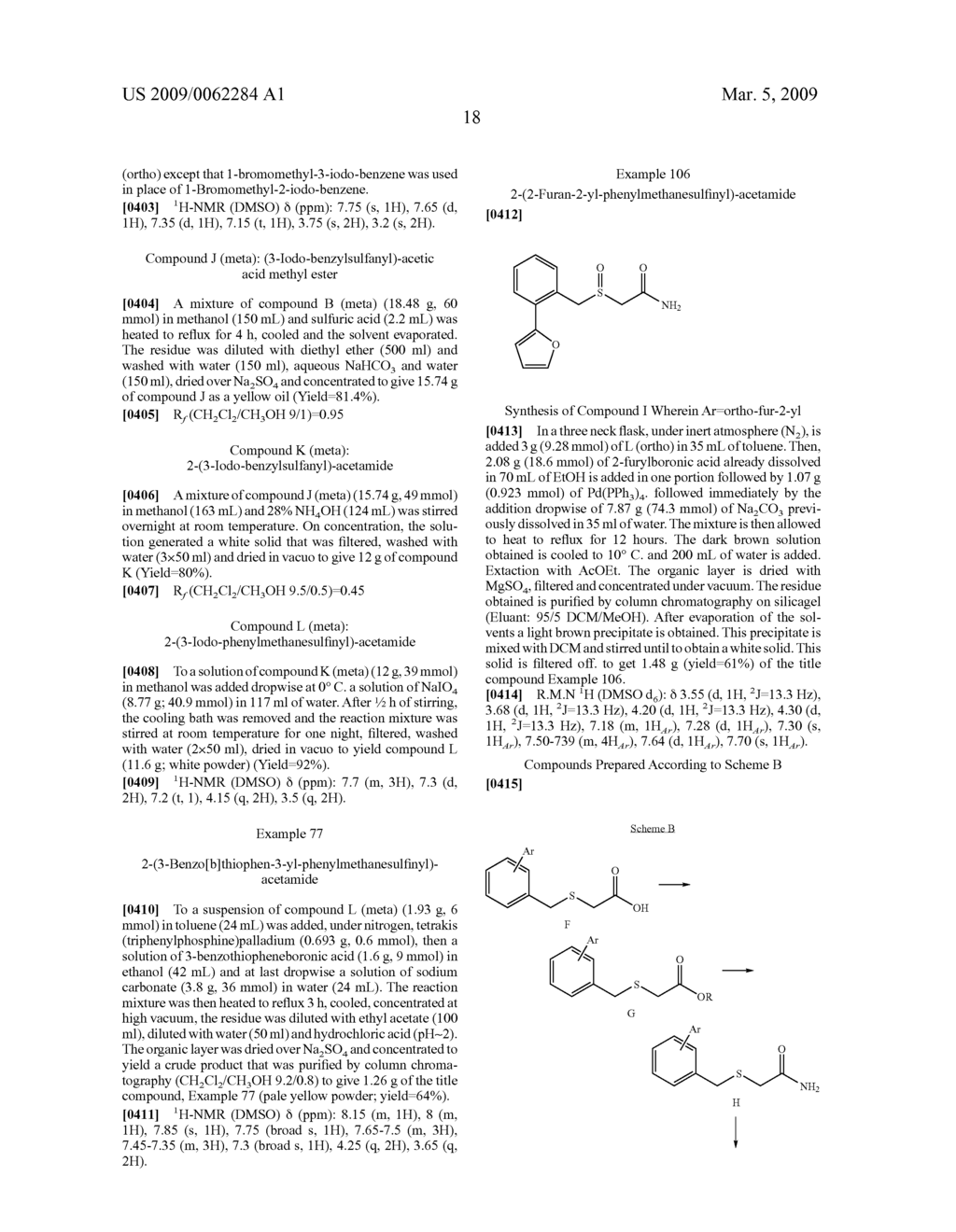 Thio-Substituted Biarylmethanesulfinyl Derivatives - diagram, schematic, and image 19