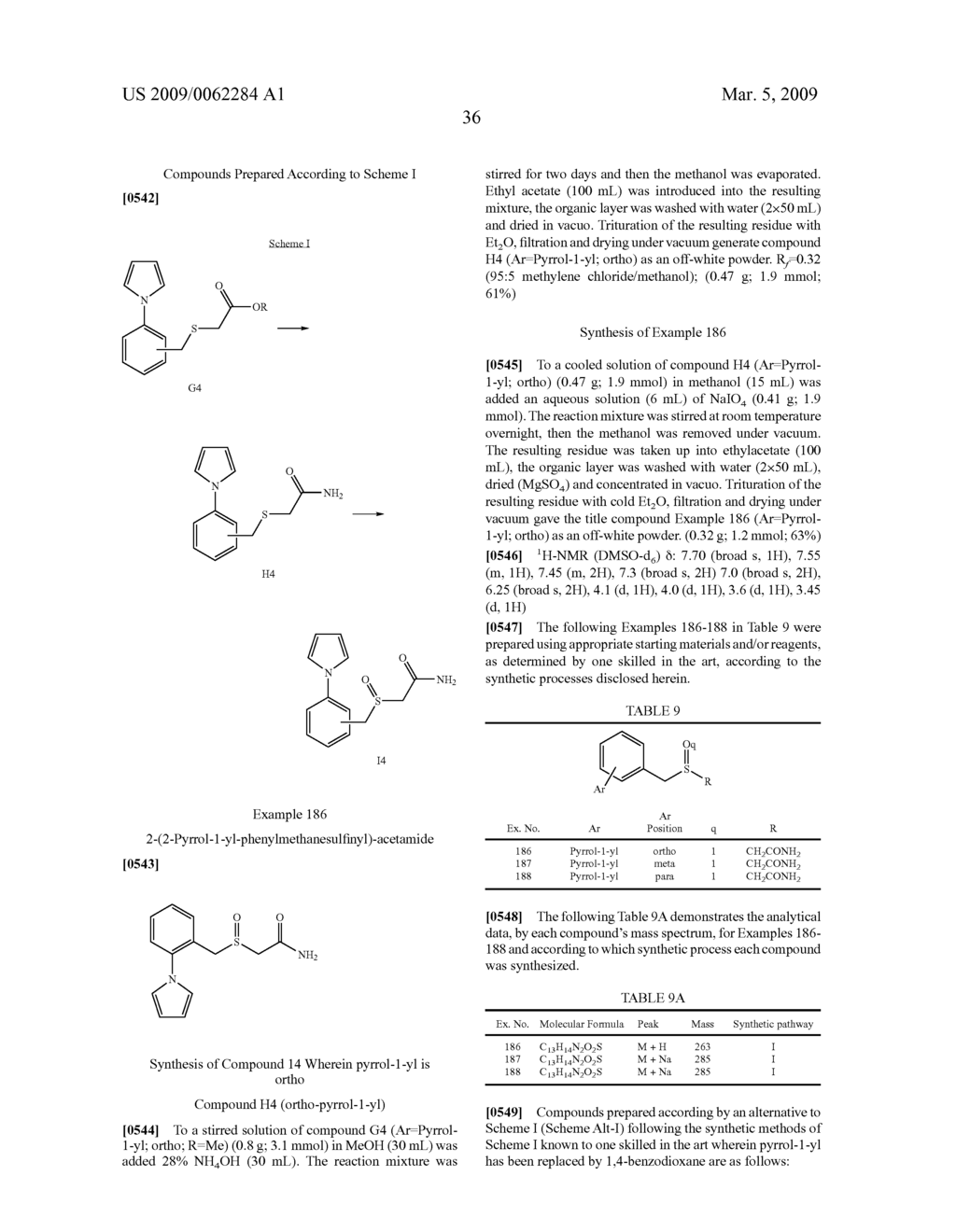 Thio-Substituted Biarylmethanesulfinyl Derivatives - diagram, schematic, and image 37