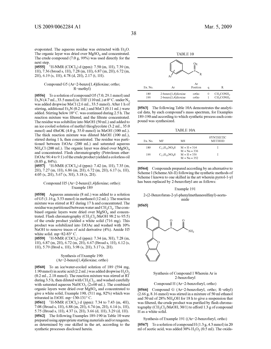 Thio-Substituted Biarylmethanesulfinyl Derivatives - diagram, schematic, and image 39