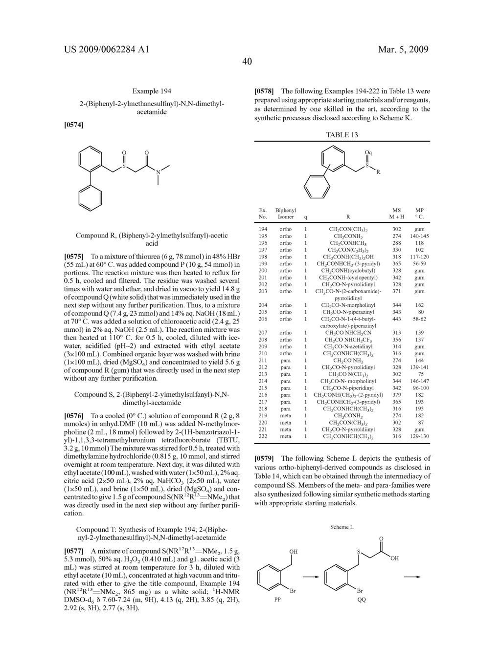 Thio-Substituted Biarylmethanesulfinyl Derivatives - diagram, schematic, and image 41