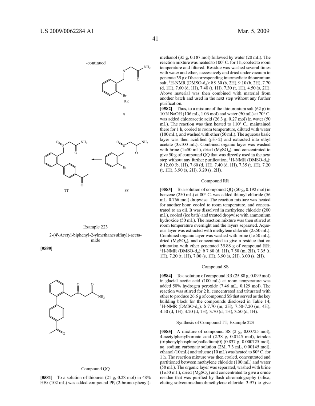 Thio-Substituted Biarylmethanesulfinyl Derivatives - diagram, schematic, and image 42