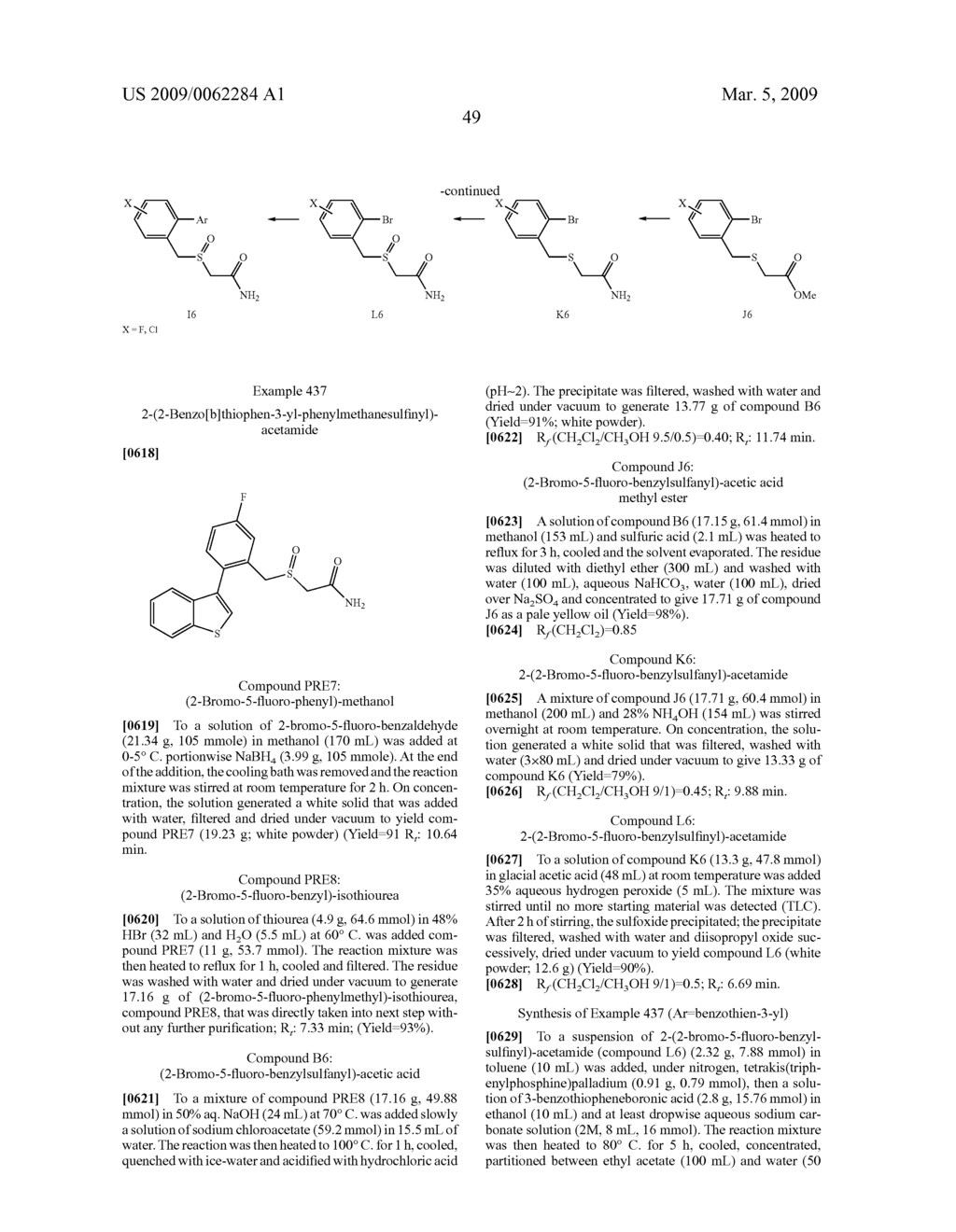 Thio-Substituted Biarylmethanesulfinyl Derivatives - diagram, schematic, and image 50