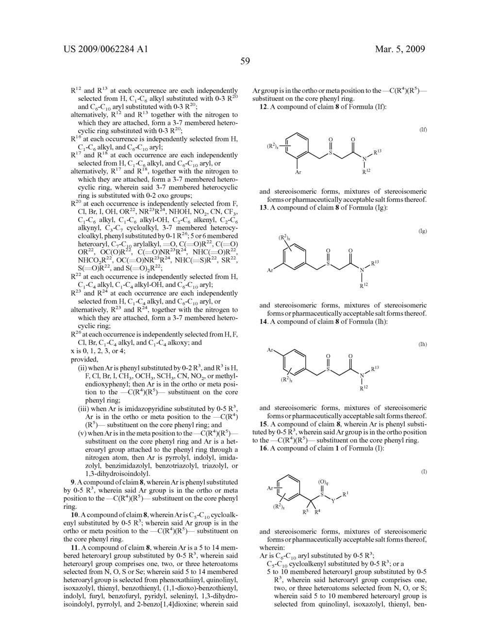 Thio-Substituted Biarylmethanesulfinyl Derivatives - diagram, schematic, and image 60