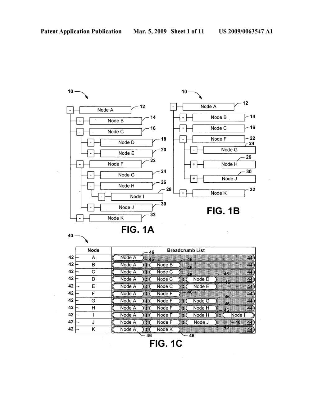 Breadcrumb list supplementing for hierarchical data sets - diagram, schematic, and image 02