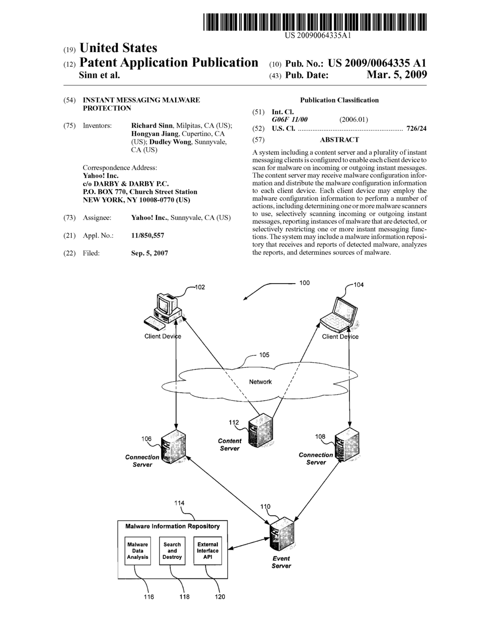 INSTANT MESSAGING MALWARE PROTECTION - diagram, schematic, and image 01