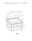 FOOD PAN HAVING ELASTOMERIC HEAT AND SCRATCH RESISTANT PROTECTIVE FLANGE GASKET diagram and image