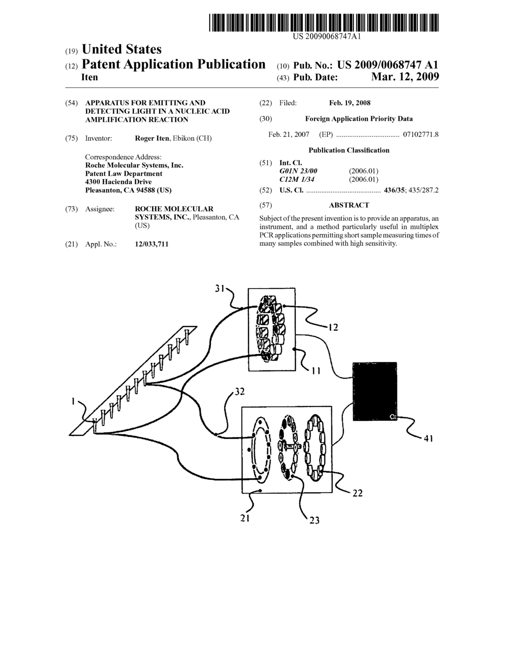 APPARATUS FOR EMITTING AND DETECTING LIGHT IN A NUCLEIC ACID AMPLIFICATION REACTION - diagram, schematic, and image 01