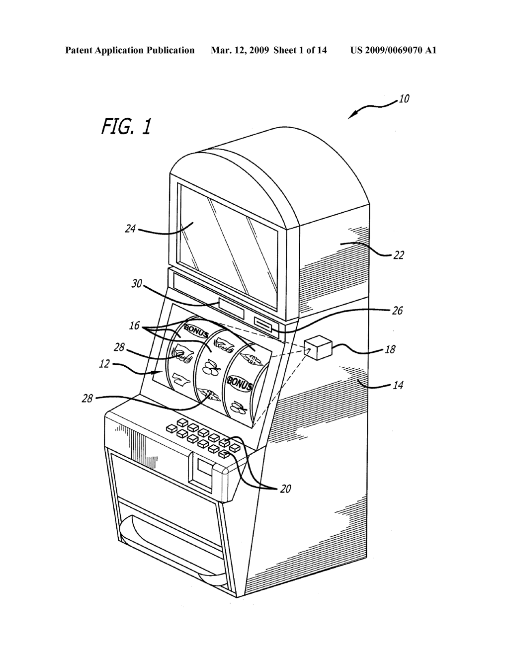 GAMING MACHINE HAVING A CURVED DISPLAY AND RELATED METHODS - diagram, schematic, and image 02